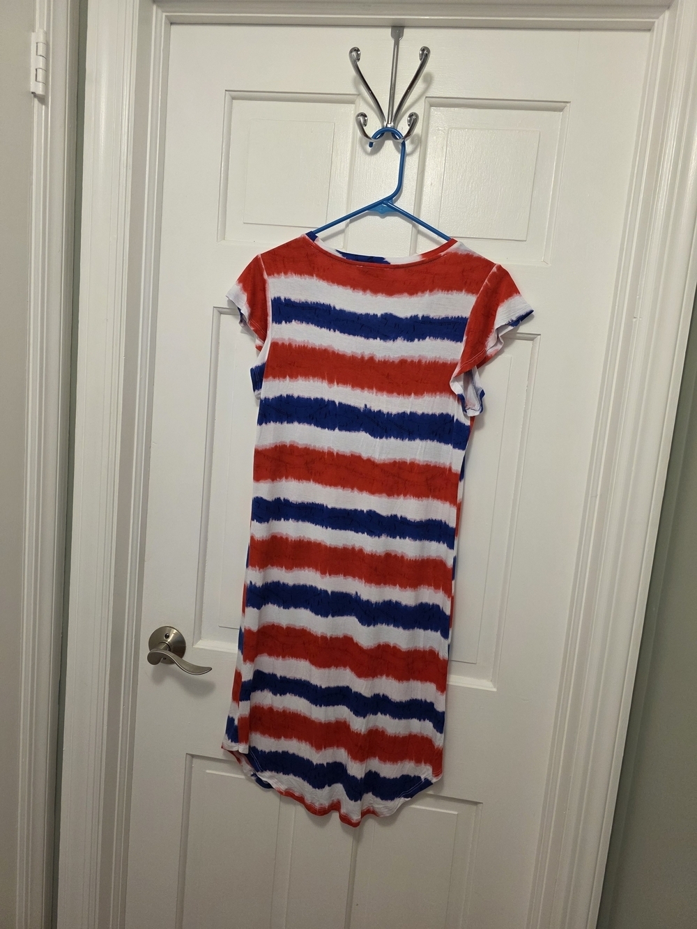 Freshman Red, White & Blue Striped Knit Dress, Size Medium, Stretch, Festive - Picture 9 of 11